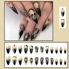 "Chic and Happy Gothic Nail Style - Perfect for expressing your unique style with a touch of happiness.