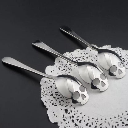 Gothic Skull-Shaped Teaspoon – Great Gift for Marketing, Punkrock, Biker & Tattoo Lovers 