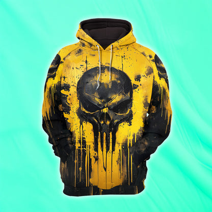 Women Hoodie and Leggings, Yellow Skull Earth Outwear Pants Outfit