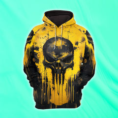 Women Hoodie and Leggings, Yellow Skull Earth Outwear Pants Outfit