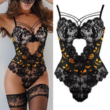 Welcome to the world of allure and elegance with the Nightmare Bandage Women's Bodysuit Sexy Hollow Lace Push Up.