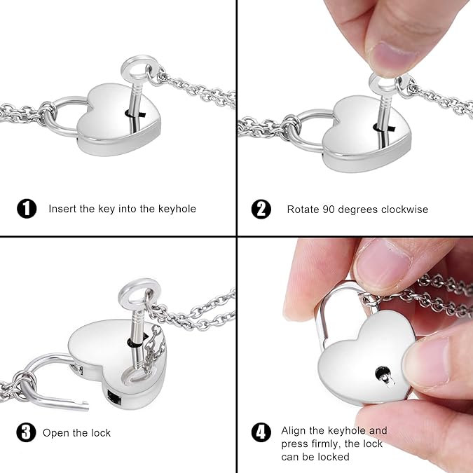 Heart Lock Key Pendant Necklaces, Meaning Anniversary Gift For Her For Him. His Lock and Her Key design symbolizing enduring love. Crafted with high-quality materials, perfect for any occasion. Wonder Skull Heart Lock Key Pendant Necklace, ideal anniversary gift for both him and her. Elevate your date night look with Wonder Skull sleepwear and lingerie.