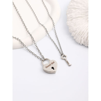 Heart Lock Key Pendant Necklaces, Meaning Anniversary Gift For Her For Him. His Lock and Her Key design symbolizing enduring love. Crafted with high-quality materials, perfect for any occasion. Wonder Skull Heart Lock Key Pendant Necklace, ideal anniversary gift for both him and her. Elevate your date night look with Wonder Skull sleepwear and lingerie.