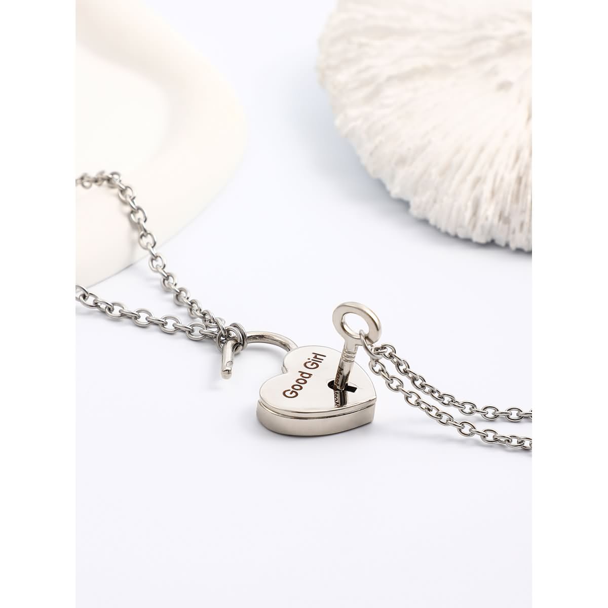 Heart Lock Key Pendant Necklaces, Meaning Anniversary Gift For Her For Him. His Lock and Her Key design symbolizing enduring love. Crafted with high-quality materials, perfect for any occasion. Wonder Skull Heart Lock Key Pendant Necklace, ideal anniversary gift for both him and her. Elevate your date night look with Wonder Skull sleepwear and lingerie.