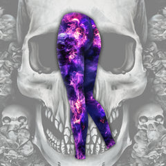 Purple Skull Rose Gothic Combo Hoodie and Leggings - Dark and edgy matching set with skull designs for a unique and stylish look