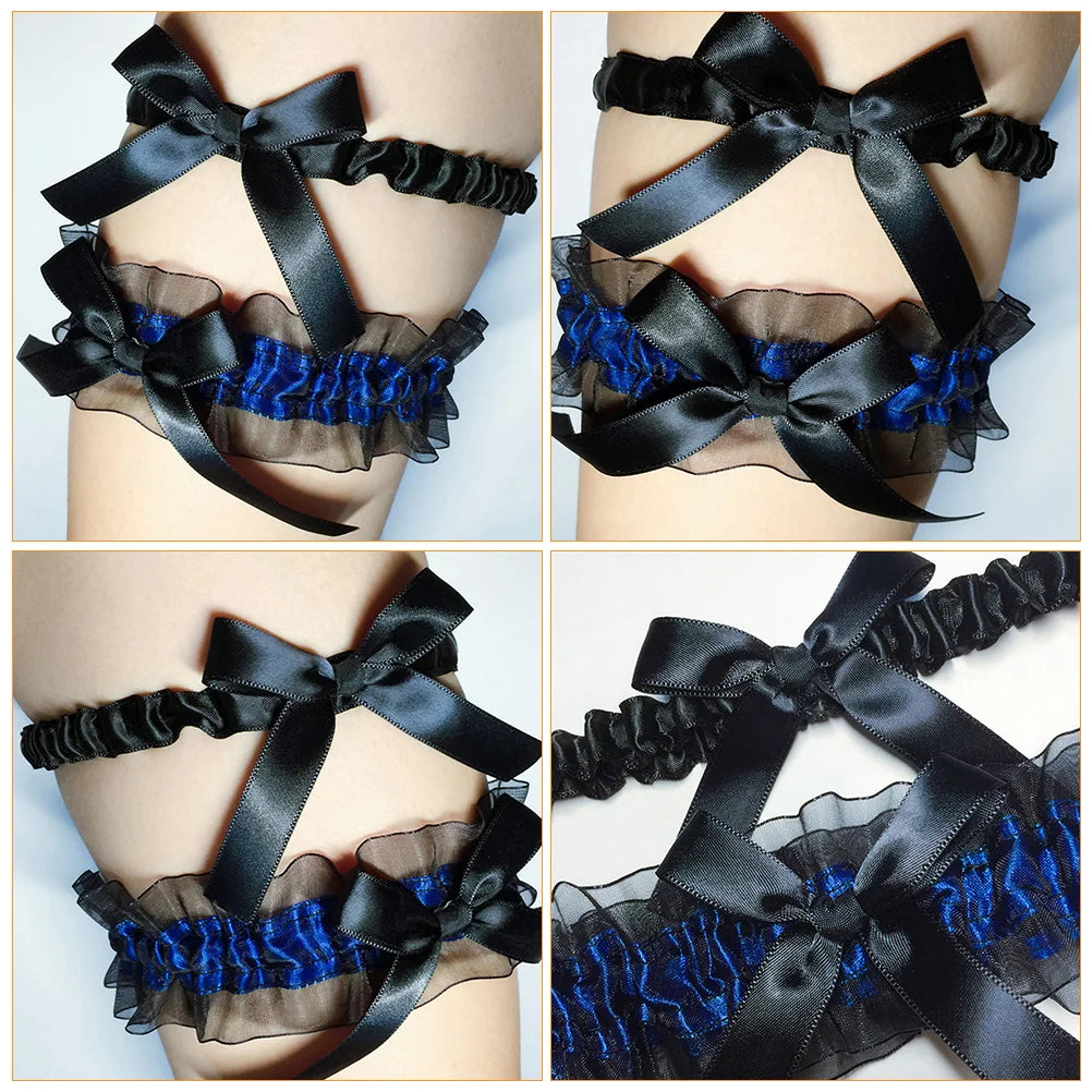 Elegant Black Leg Garter with Satin Bow, Stunning Women’s Garter for any Lingerie Set