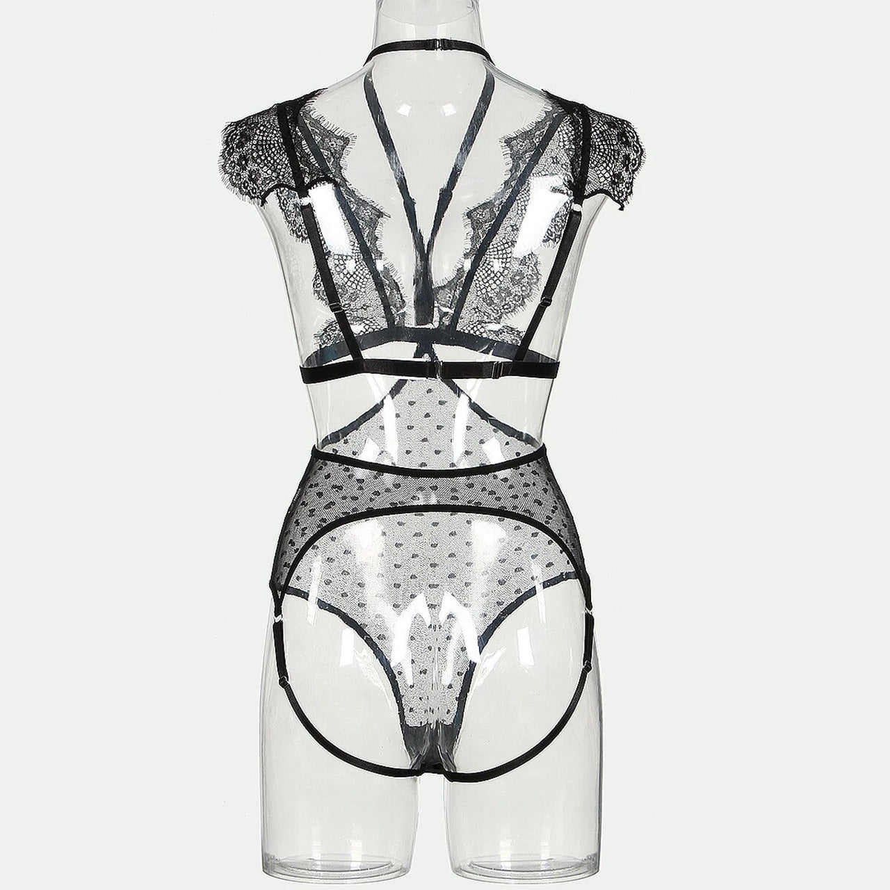 This Lace Women Body Lingerie Set features a delicate lace design that offers a seductive and alluring look. With its fancy hollow out construction, this outfit adds an unexpected touch of eroticism. Perfect for a special night or just to add some spice to your lingerie collection.