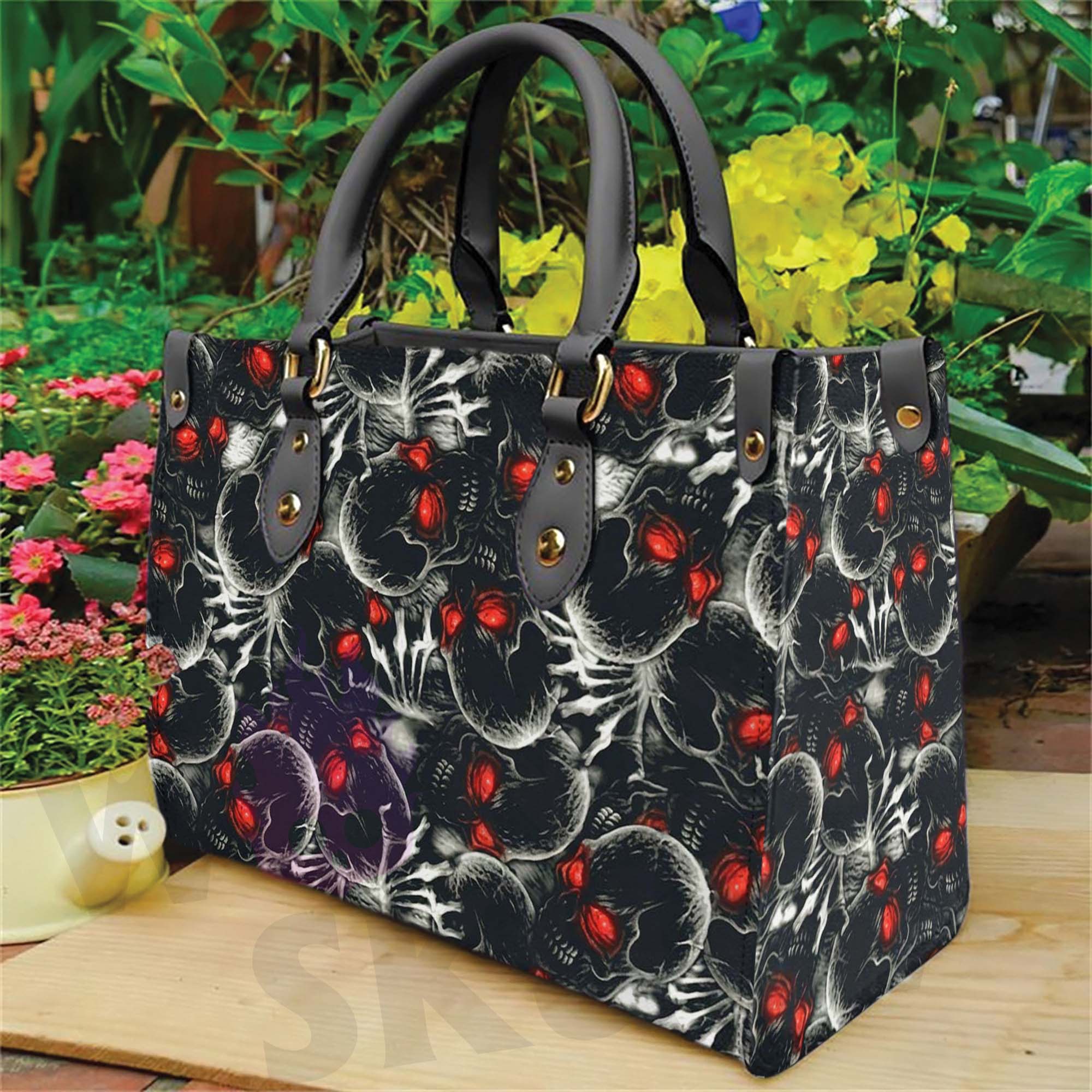 Wonder Skull structured tote bag solves the "I can't find anything in my bag" problem. The aoomy interior fits your tablet, phone, wallet, water bottle, umbrella, and cosmetics — without the overstuffed look. Multiple interior pockets keep everything organized, so you're never digging around at checkout. Reinforced rivet corners and quality metal hardware ensure the bag holds up to daily use. Whether you're heading to work, running errands, or catching a flight, this tote keeps you looking put-together.
