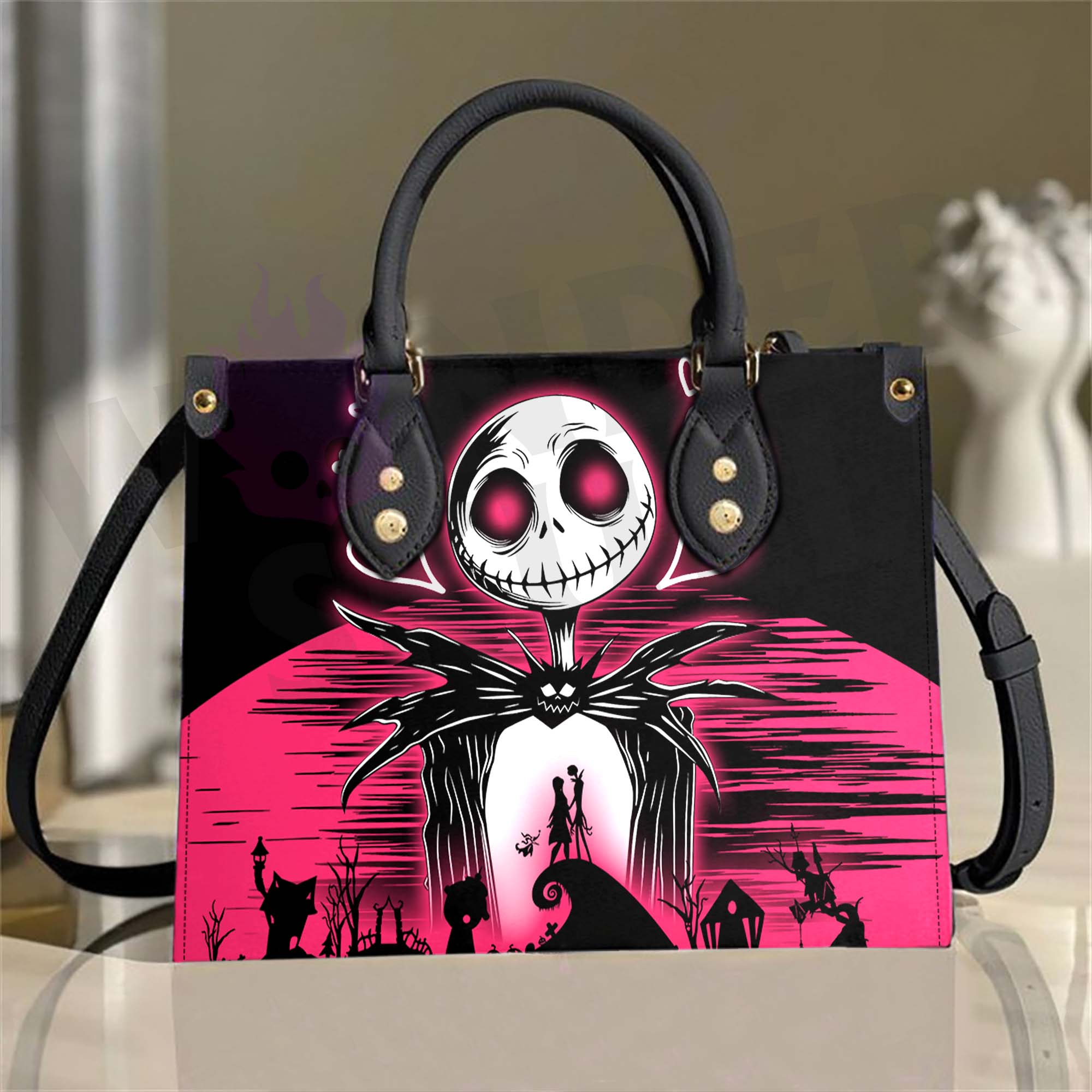 Wonder Skull structured tote bag solves the "I can't find anything in my bag" problem. The aoomy interior fits your tablet, phone, wallet, water bottle, umbrella, and cosmetics — without the overstuffed look. Multiple interior pockets keep everything organized, so you're never digging around at checkout. Reinforced rivet corners and quality metal hardware ensure the bag holds up to daily use. Whether you're heading to work, running errands, or catching a flight, this tote keeps you looking put-together.