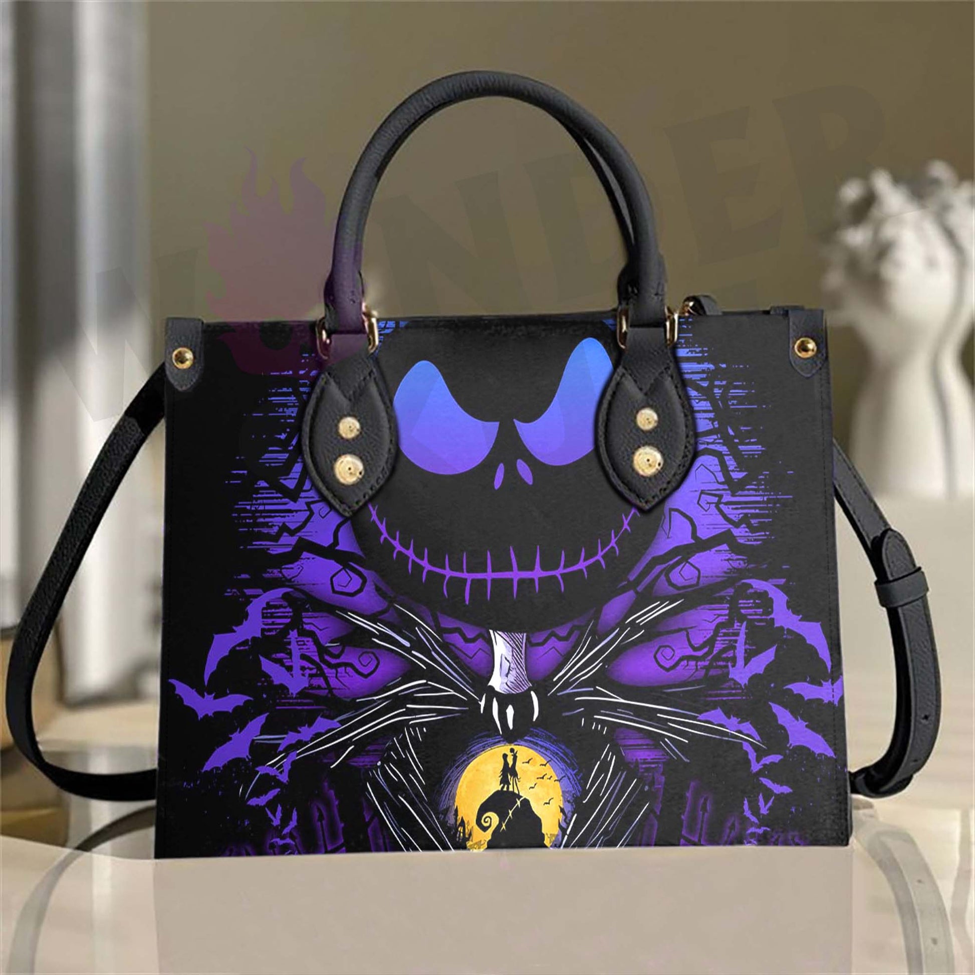 Wonder Skull structured tote bag solves the "I can't find anything in my bag" problem. The aoomy interior fits your tablet, phone, wallet, water bottle, umbrella, and cosmetics — without the overstuffed look. Multiple interior pockets keep everything organized, so you're never digging around at checkout. Reinforced rivet corners and quality metal hardware ensure the bag holds up to daily use. Whether you're heading to work, running errands, or catching a flight, this tote keeps you looking put-together.