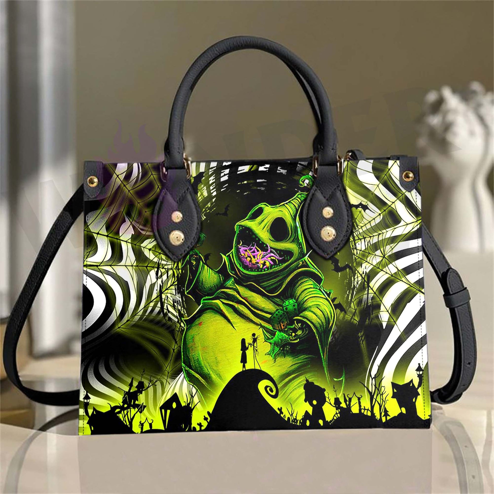 Wonder Skull structured tote bag solves the "I can't find anything in my bag" problem. The aoomy interior fits your tablet, phone, wallet, water bottle, umbrella, and cosmetics — without the overstuffed look. Multiple interior pockets keep everything organized, so you're never digging around at checkout. Reinforced rivet corners and quality metal hardware ensure the bag holds up to daily use. Whether you're heading to work, running errands, or catching a flight, this tote keeps you looking put-together.
