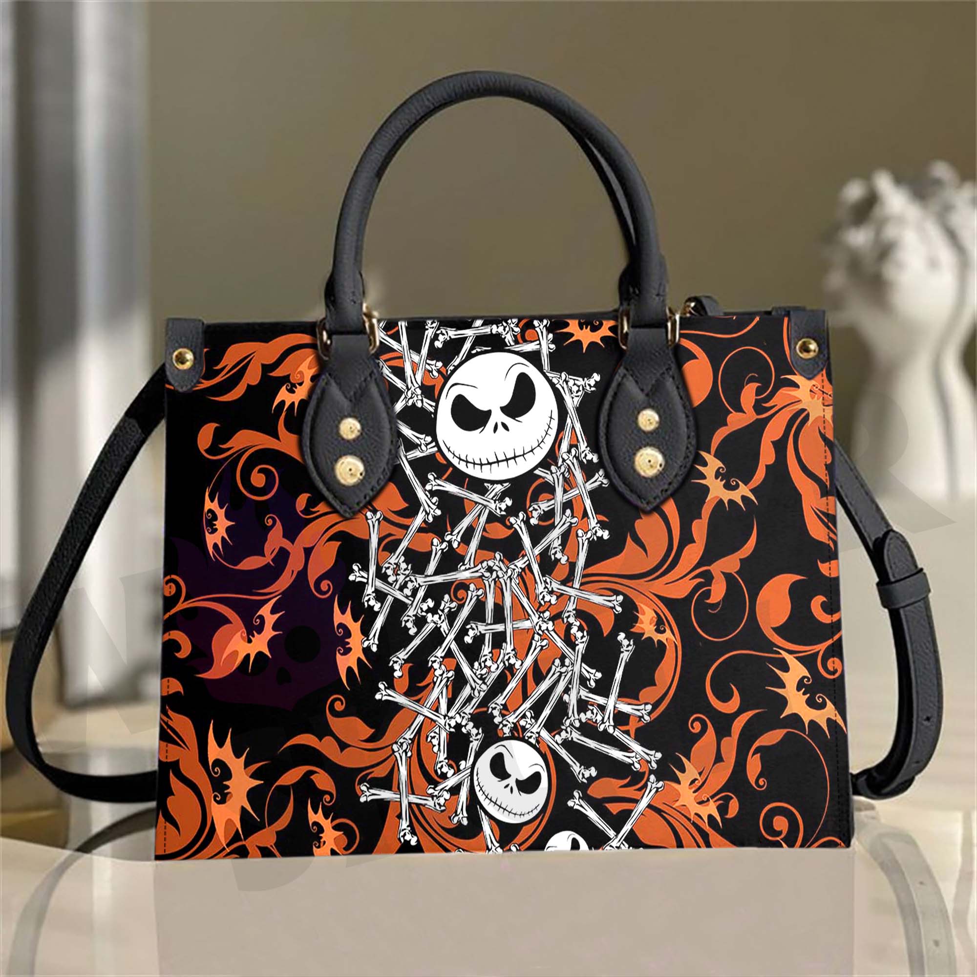 Wonder Skull structured tote bag solves the "I can't find anything in my bag" problem. The aoomy interior fits your tablet, phone, wallet, water bottle, umbrella, and cosmetics — without the overstuffed look. Multiple interior pockets keep everything organized, so you're never digging around at checkout. Reinforced rivet corners and quality metal hardware ensure the bag holds up to daily use. Whether you're heading to work, running errands, or catching a flight, this tote keeps you looking put-together.