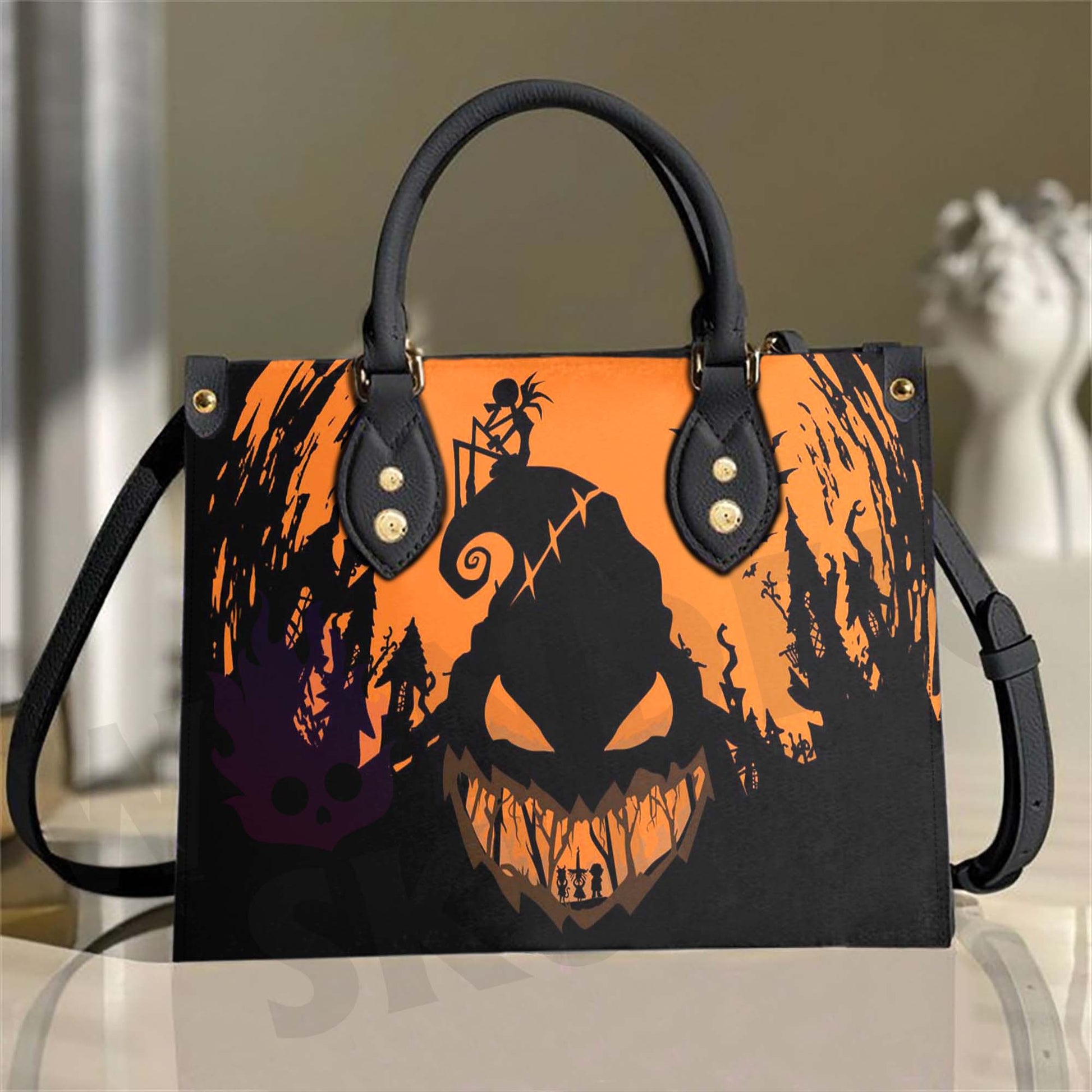 Wonder Skull structured tote bag solves the "I can't find anything in my bag" problem. The aoomy interior fits your tablet, phone, wallet, water bottle, umbrella, and cosmetics — without the overstuffed look. Multiple interior pockets keep everything organized, so you're never digging around at checkout. Reinforced rivet corners and quality metal hardware ensure the bag holds up to daily use. Whether you're heading to work, running errands, or catching a flight, this tote keeps you looking put-together.