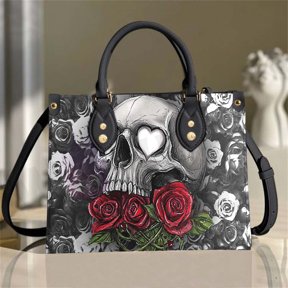 Wonder Skull structured tote bag solves the "I can't find anything in my bag" problem. The aoomy interior fits your tablet, phone, wallet, water bottle, umbrella, and cosmetics — without the overstuffed look. Multiple interior pockets keep everything organized, so you're never digging around at checkout. Reinforced rivet corners and quality metal hardware ensure the bag holds up to daily use. Whether you're heading to work, running errands, or catching a flight, this tote keeps you looking put-together.