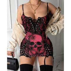 Express your personal style with the Hot Gothic Dress, a timeless piece featuring a unique Magenta Skull Spider, perfect for enhancing your daily fashion routine.