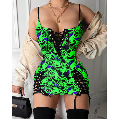 Express your personal style with the Hot Gothic Dress, a timeless piece featuring a unique Green Nightmare Pattern, perfect for enhancing your daily fashion routine.