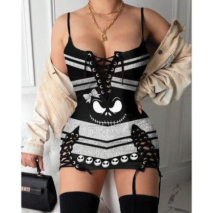 Express your personal style with the Hot Gothic Dress, a timeless piece featuring a unique Silver Little Nightmare, perfect for enhancing your daily fashion routine.