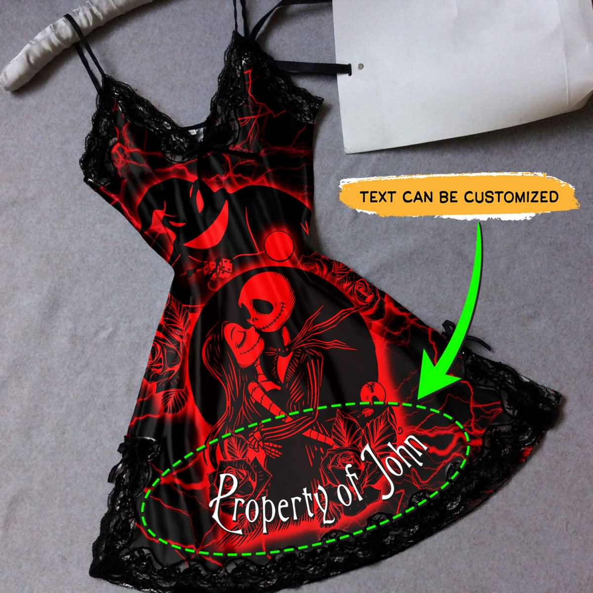 Dream Darkly Duo: Gothic Pajamas & Red Lace Chemise Combo