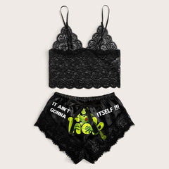 Playful and trendy Aint Gonna Collection lingerie set for a comfortable sleep in style to boost your confidence and style.