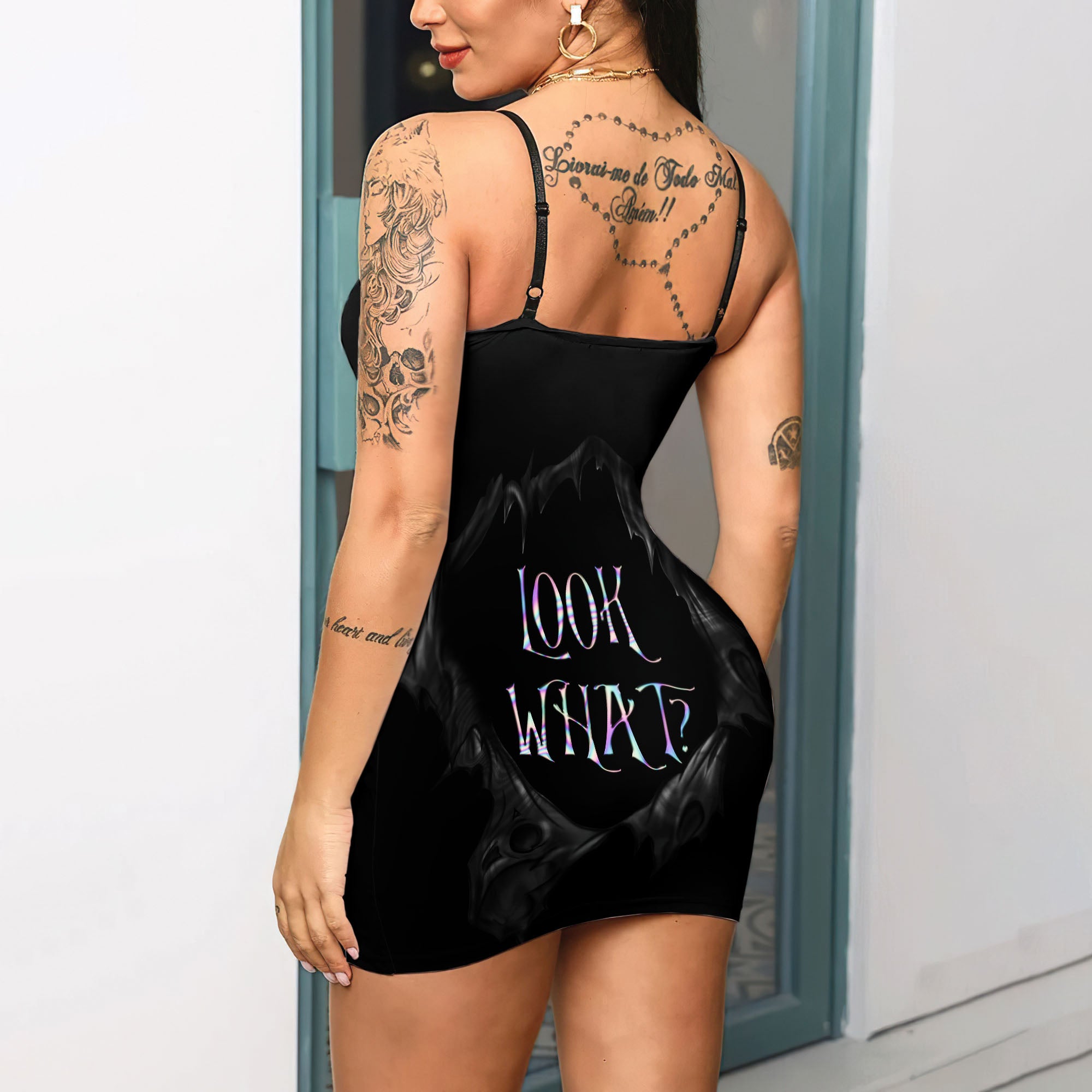 Express your personal style with the Hot Gothic Dress, a timeless piece featuring a unique Holographic Scary Nightmare, perfect for enhancing your daily fashion routine.