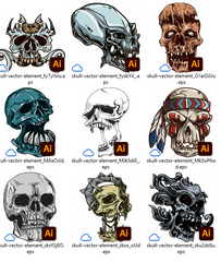 Skull Design Part THREE _ Illustrator File