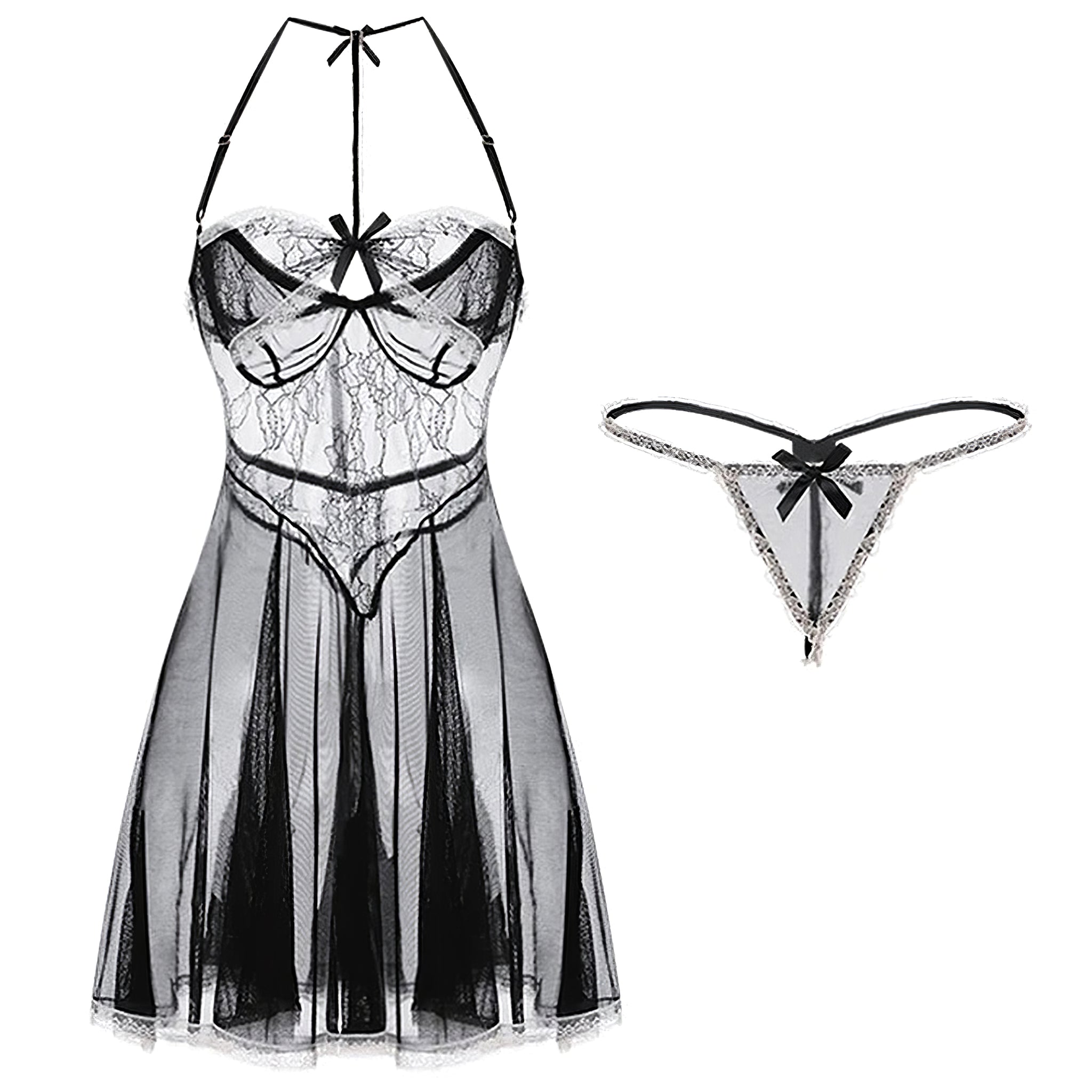 Sexy Women's Lace Nighgown, Backless Nightwear Chemise Mini Teddy
