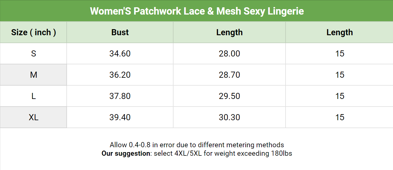 Sexy Women's Lingerie Set, Ruffle Trim Lace Strap Babydoll Bodysuit with Garter Belts