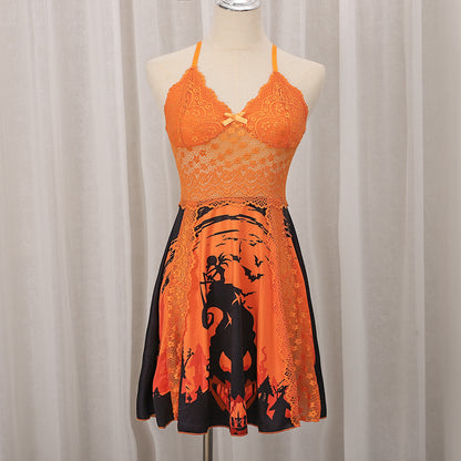 Wonder Skull Women's Lace Babydoll in Orange combines comfort, elegance, and style. Made from soft lace with adjustable straps, it flatters all body types and works as romantic lingerie or stylish sleepwear. A durable, chic addition to your wardrobe.