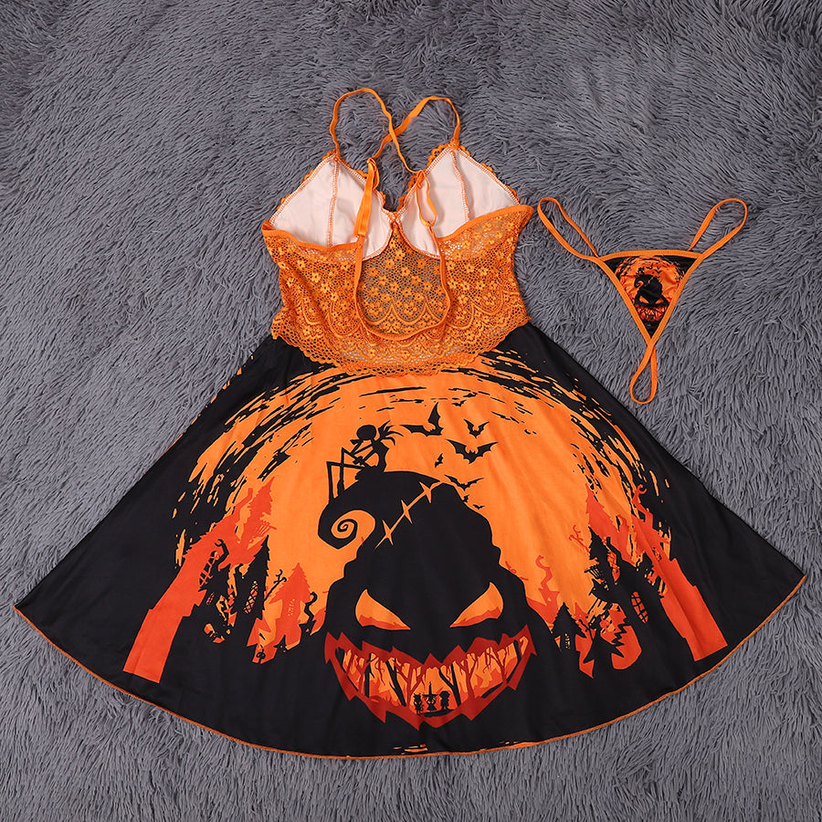 Wonder Skull Women's Lace Babydoll in Orange combines comfort, elegance, and style. Made from soft lace with adjustable straps, it flatters all body types and works as romantic lingerie or stylish sleepwear. A durable, chic addition to your wardrobe.
