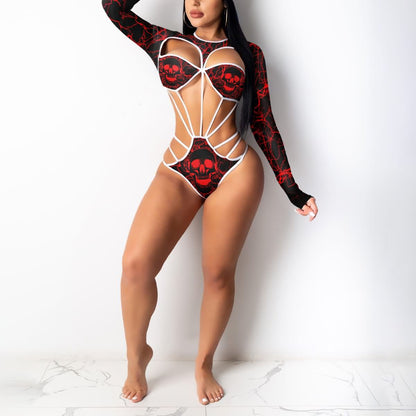 Wonder Skull Women's One Piece Swimsuit, Red Skull Push Up Tummy Control Bathing Suits combines comfort, style, and functionality. Made with supportive, tummy-control fabric and UPF 50+ protection, it ensures confidence and sun safety all day. Featuring a flattering v-neck, adjustable straps, and bold red skull print, it offers a perfect fit for all body types. Ideal for creating unforgettable moments, whether relaxing or splashing in the water.