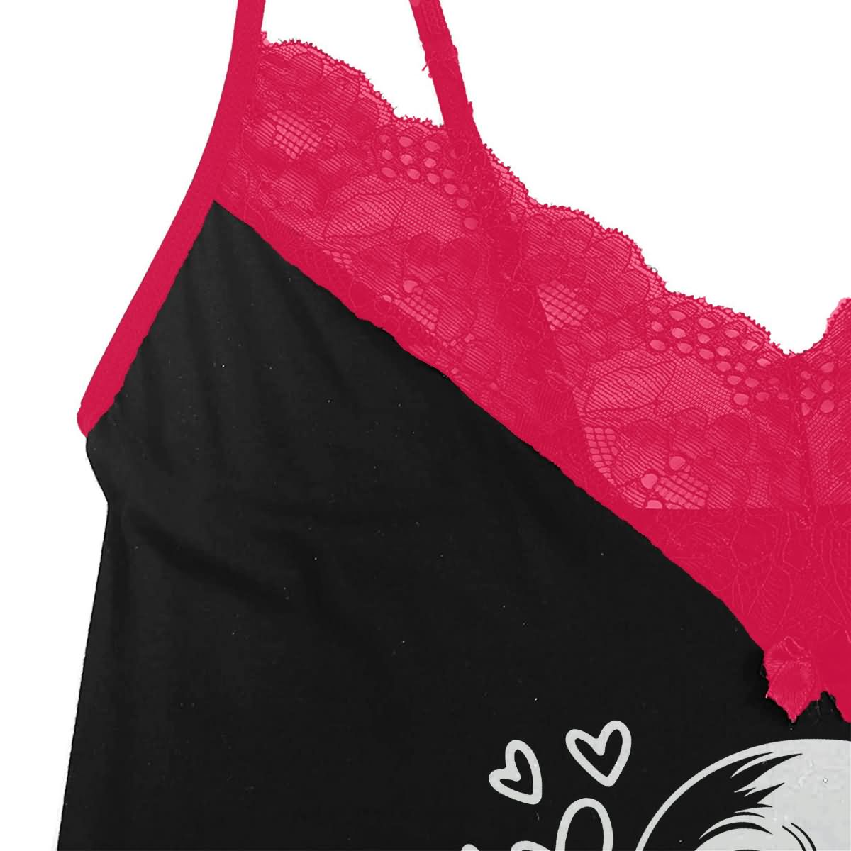 Wonder Skull Black Pink Skull Romantic Gothic Pajama Sleepwear Lace Set combines gothic charm with cozy confidence. The bold black-and-pink design pairs edgy skull graphics with delicate lace, blending sweetness with rebellion. Slip into this set for comfort and attitude—sleepwear that matches your fearless spirit.