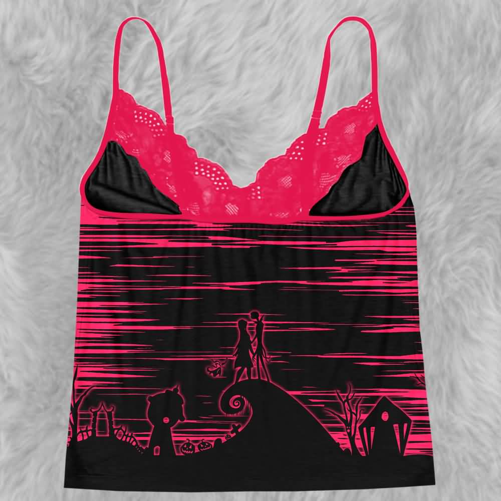 Wonder Skull Black Pink Skull Romantic Gothic Pajama Sleepwear Lace Set combines gothic charm with cozy confidence. The bold black-and-pink design pairs edgy skull graphics with delicate lace, blending sweetness with rebellion. Slip into this set for comfort and attitude—sleepwear that matches your fearless spirit.