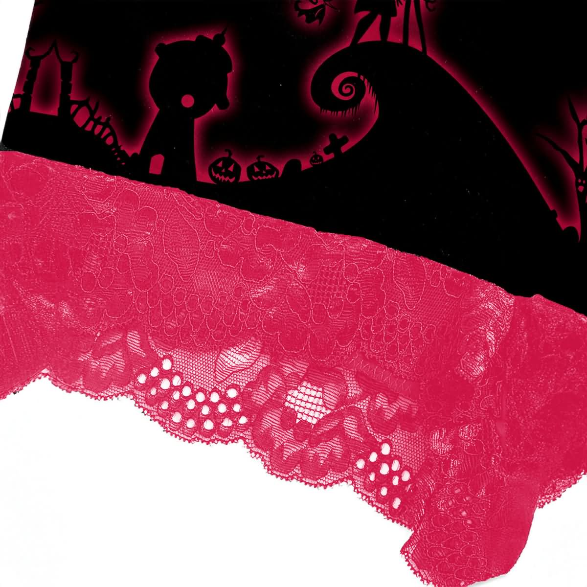 Wonder Skull Black Pink Skull Romantic Gothic Pajama Sleepwear Lace Set combines gothic charm with cozy confidence. The bold black-and-pink design pairs edgy skull graphics with delicate lace, blending sweetness with rebellion. Slip into this set for comfort and attitude—sleepwear that matches your fearless spirit.