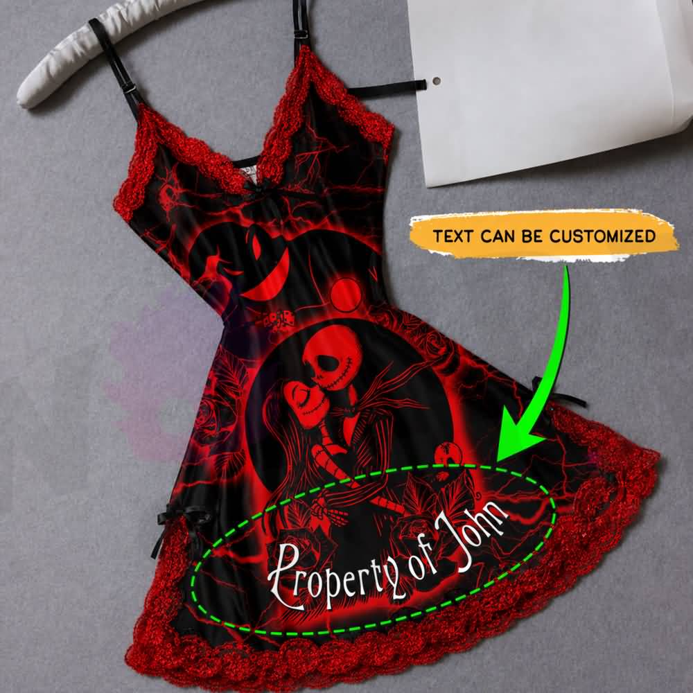 Black Red Sexy Feel Satin Lace Trim Chemise Nightgown Sleepwear