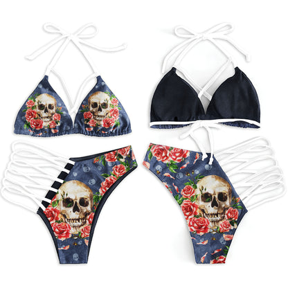 Wonder Skull Women's Bikini combines comfort, style, and confidence with its cheeky skull flower design, quick-drying fabric, and adjustable straps for a perfect fit. Featuring a flattering high-waisted bottom and playful skull print, it’s the ideal swimwear for standing out this summer.