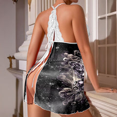 Wonder Skull Dark Desire Lace Nightgown blends beauty and edge, featuring soft lace, sculpting ties, and a bold design. It’s crafted to make you feel confident, sexy, and powerful, whether for yourself or unseen by anyone but the mirror.