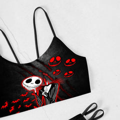 Wonder Skull High-Waisted Bikini Set, Unique Gothic Skull Bat Edgy Swimwear , perfect for those who love unique, gothic-inspired swimwear. Designed for comfort, it features an adjustable strappy top and high-waisted bottoms for a secure fit. Made from breathable, UV-blocking fabric, this bikini combines style, practicality, and confidence for any sunny adventure.