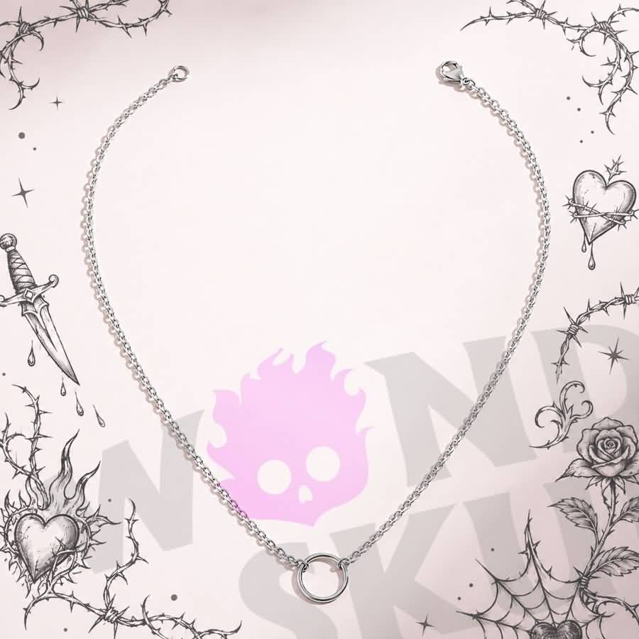 Wonder Skull Minimalist O-Ring Day Collar Chain Necklace features a fine stainless steel cable chain with a simple 0.8" × 0.8" O-ring centerpiece. Choose between a 16" or 18" length for a closer or relaxed fit. Stainless steel resists tarnish, rust, and fading, keeping the polished finish intact. A lobster-style clasp completes the look. A small circle. An unspoken promise.