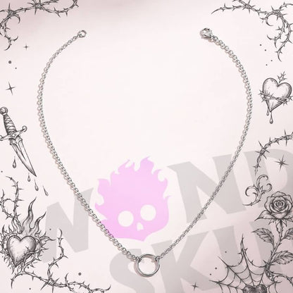 Wonder Skull Minimalist O-Ring Day Collar Chain Necklace features a fine stainless steel cable chain with a simple 0.8" × 0.8" O-ring centerpiece. Choose between a 16" or 18" length for a closer or relaxed fit. Stainless steel resists tarnish, rust, and fading, keeping the polished finish intact. A lobster-style clasp completes the look. A small circle. An unspoken promise.