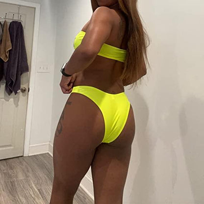 Make a splash with the Wonder Skull Neon Yellow Caution Tape Bikini Set. This bold bandeau top features a grippy lining to stay secure, while the stretchy, quick-dry fabric ensures all-day comfort. With daring caution tape and skull graphics, this supportive two-piece set is perfect for making a statement by the pool.