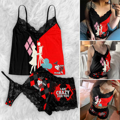 Upgrade your sleepwear with the Wonder Skull Cami Pajama Set. Crafted from silky, breathable fabric, this set keeps you cool and comfortable all night. The soft lace trim adds a feminine touch without irritation, while adjustable spaghetti straps ensure a perfect, custom fit. Finished with a bold graphic print, it’s the perfect blend of personality and comfort for lounging or sleeping.