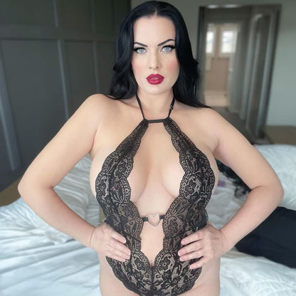 Wonder Skull "Spank It" Naughty Lingerie Backless Bodysuit Halter Teddy Lace Set  is more than just unique lingerie; it's an attitude. Whether you're igniting a spark for a special someone or just spoiling yourself silly, this set is your ticket to feeling like a bold, gothic legend.
