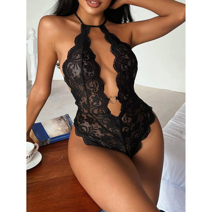 Wonder Skull "Spank It" Naughty Lingerie Backless Bodysuit Halter Teddy Lace Set  is more than just unique lingerie; it's an attitude. Whether you're igniting a spark for a special someone or just spoiling yourself silly, this set is your ticket to feeling like a bold, gothic legend.