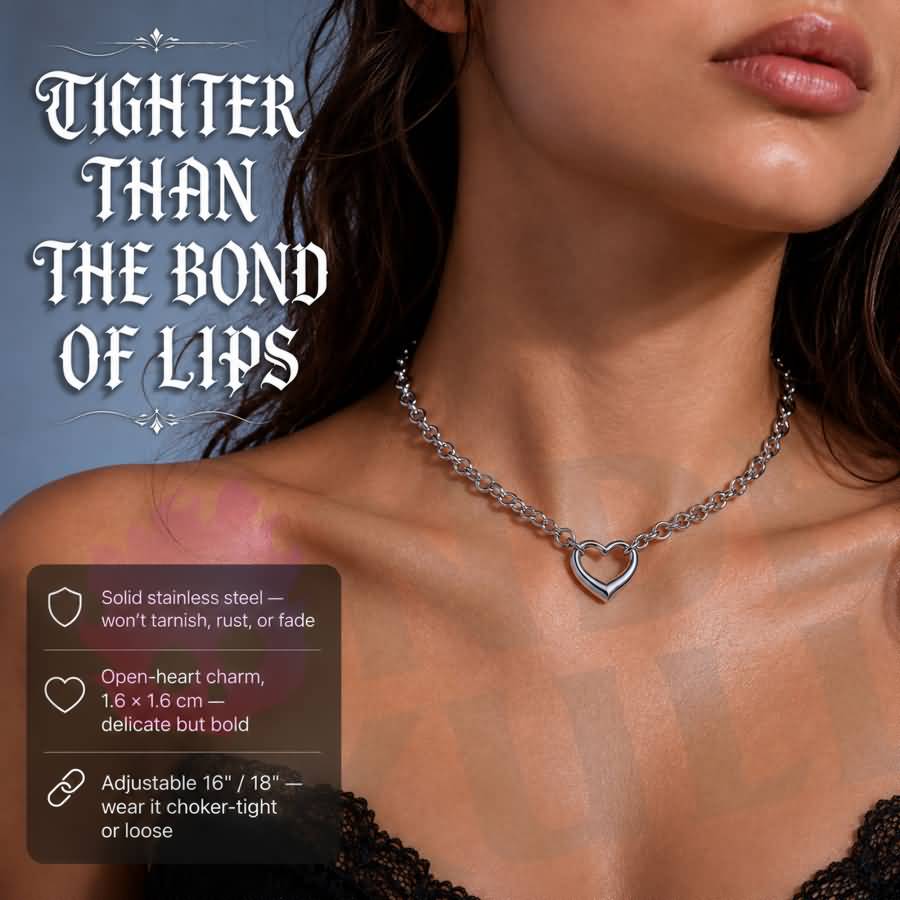 Stronger than words — the Wonder Skull Stainless Steel Heart Day Collar Necklace is a quiet symbol of connection. The subtle 1.6 × 1.6 cm open-heart centerpiece carries deep meaning. Built from solid stainless steel, it won't tarnish, rust, or fade. Available in 16" or 18" adjustable lengths, with a lobster clasp and polished silver-tone finish for effortless daily wear. A private promise, beautifully kept.
