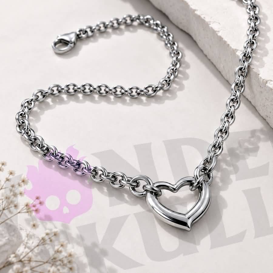 Stronger than words — the Wonder Skull Stainless Steel Heart Day Collar Necklace is a quiet symbol of connection. The subtle 1.6 × 1.6 cm open-heart centerpiece carries deep meaning. Built from solid stainless steel, it won't tarnish, rust, or fade. Available in 16" or 18" adjustable lengths, with a lobster clasp and polished silver-tone finish for effortless daily wear. A private promise, beautifully kept.