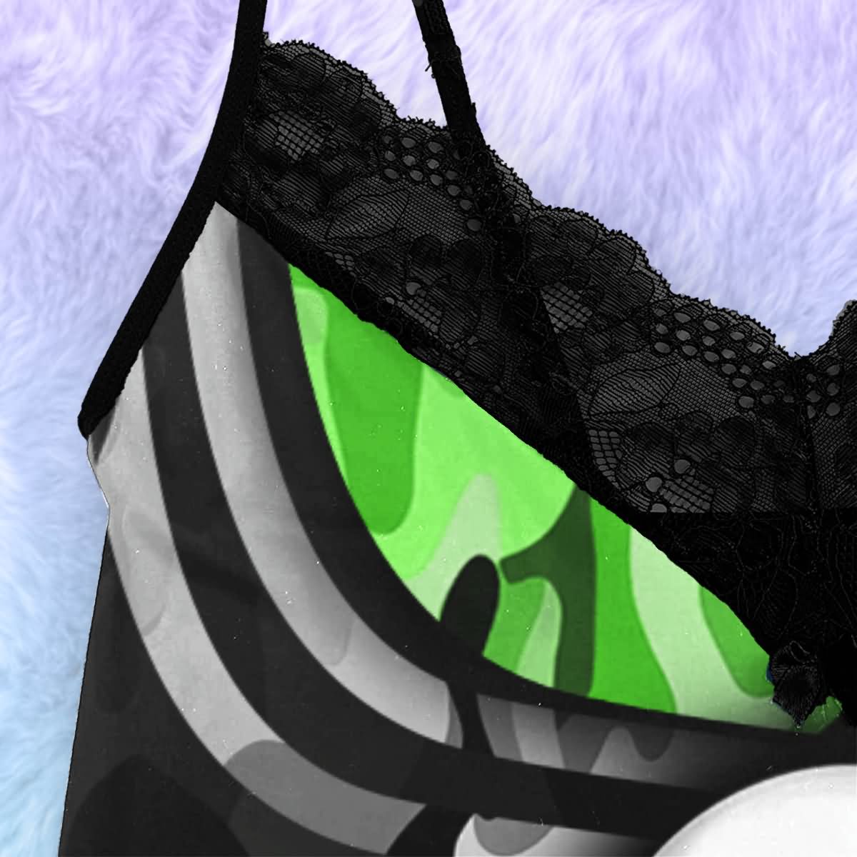 Wonder Skull Vibe Radiant Camo 3 Piece Lace Sleepwear Nightwear Lingerie Set is more than just unique lingerie; it's a way to wear your confidence on the outside. Whether you're spoiling yourself silly because you deserve it or igniting a spark, this set is your new uniform for feeling powerful, sexy, and in control.