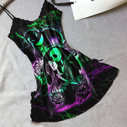 Wonder Skull Women's Black Lace Nightgown. This chic spaghetti strap nightwear babydoll chemise is perfect for special occasions, featuring a unique "Unique Iconic Printing" design that blends mystery and beauty. Delight your loved ones with this exceptional piece, ideal for anniversaries, birthdays, or just because.