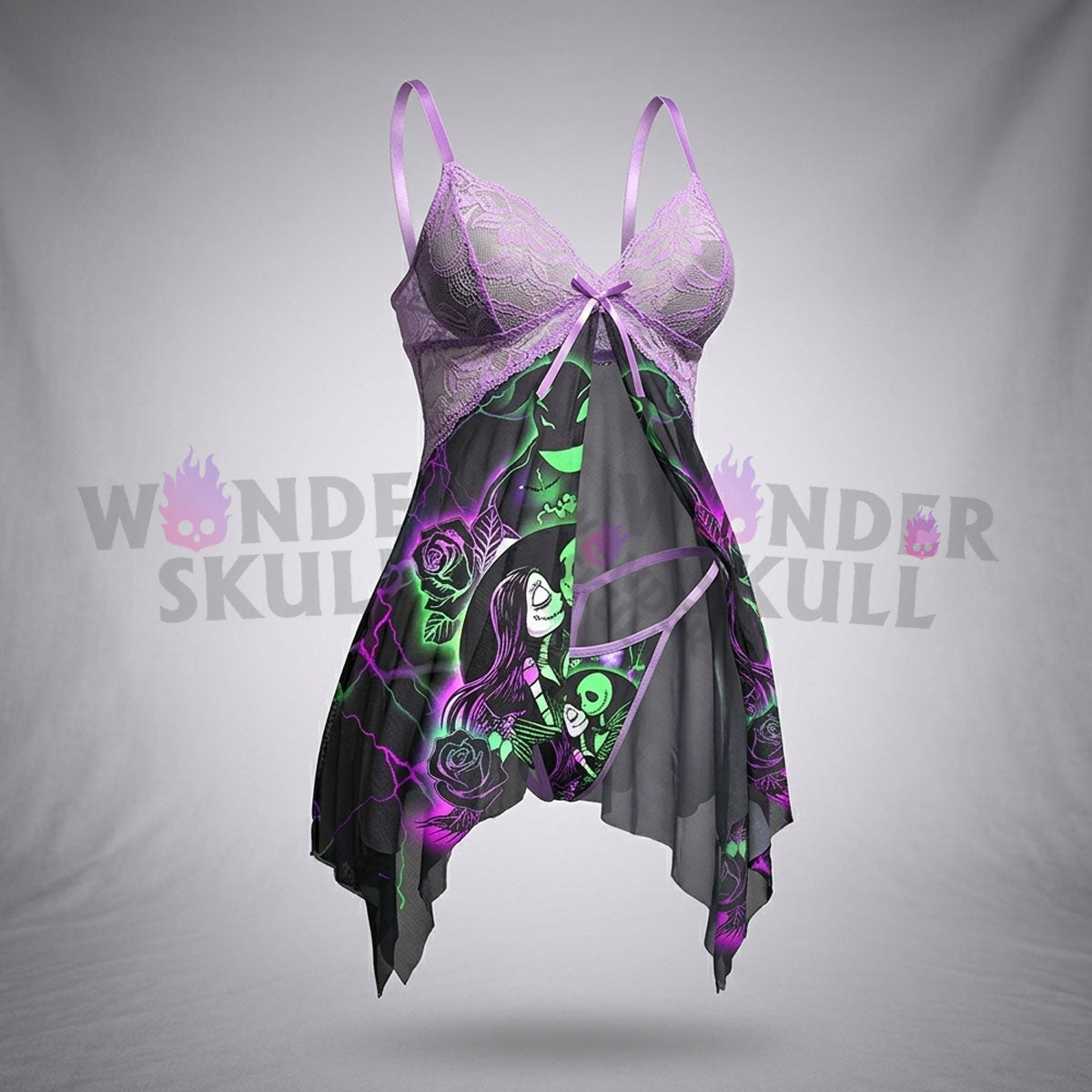 Wonder Skull Women's Lace Nightgown combines comfort and elegance with soft, breathable fabric and a chic lace design. Featuring adjustable straps for a perfect fit, it’s ideal for lounging or sleeping and suits all body types. A stylish must-have for your wardrobe!