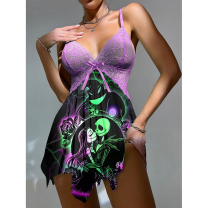 Wonder Skull Women's Lace Nightgown combines comfort and elegance with soft, breathable fabric and a chic lace design. Featuring adjustable straps for a perfect fit, it’s ideal for lounging or sleeping and suits all body types. A stylish must-have for your wardrobe!