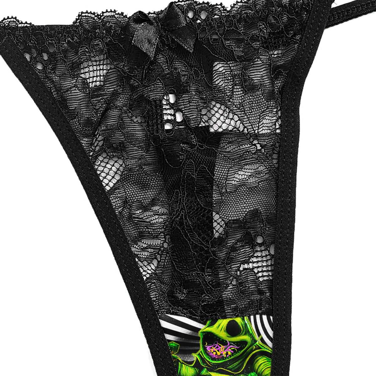 Wonder Skull Women's Lace Pajama Set is expertly designed to conform to your body's shape, providing a flawless fit with every wear. Crafted with stretchy and flattering materials, it embraces all body types, ensuring a silhouette that looks great on anyone. Wake up feeling refreshed and self-assured in this standout 3-piece outfit, featuring the Nightmare Boo Unique Print that combines trendy colors with retro vibes for a unique addition to your sleepwear collection.